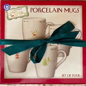 Holiday Porcelain Mugs NWT